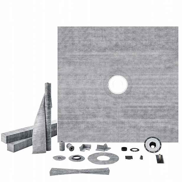 Sprchová vanička 1828 x 1828 mm odtok 50 mm sada vložka Pvc nerezová