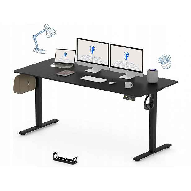 Elektrický stůl FQ1B-1660-EUV2 black, 160 x 60cm, černý