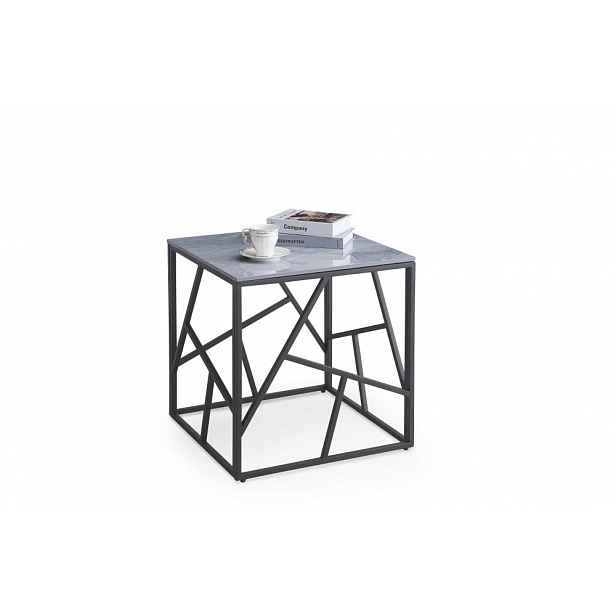 Konferenční stolek UNIVERSE 55x55 cm Halmar Černá / šedá