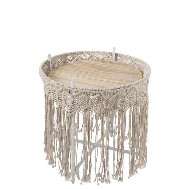 Kovový odkládací Boho stolek Macrame - Ø 43*45cm J-Line by Jolipa