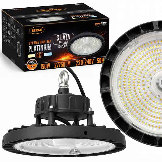 Led skladová lampa High-Bay 150W Stmívatelná 27750lm Cct Průmyslová