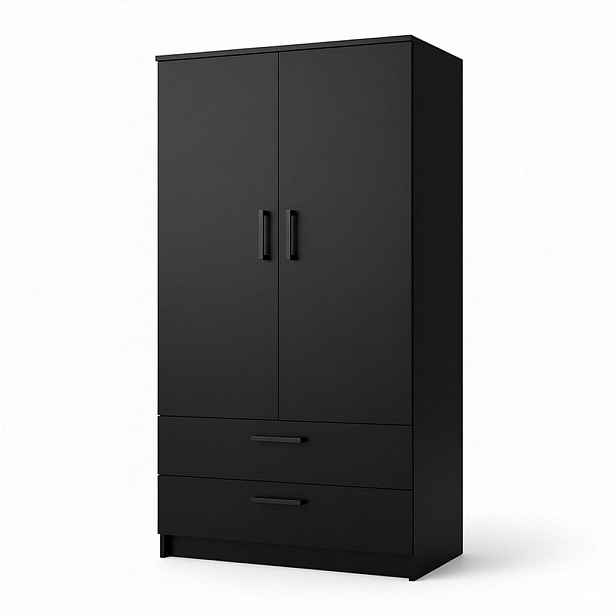 MASSENO ŠATNÍ SKŘÍŇ S OTOČNÝMI DVEŘMI DOVI, 90/180/50 cm 2dveřová, černá