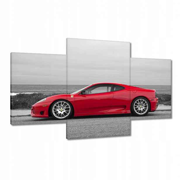 Obrazy 100x60 Červené Ferrari na pláži