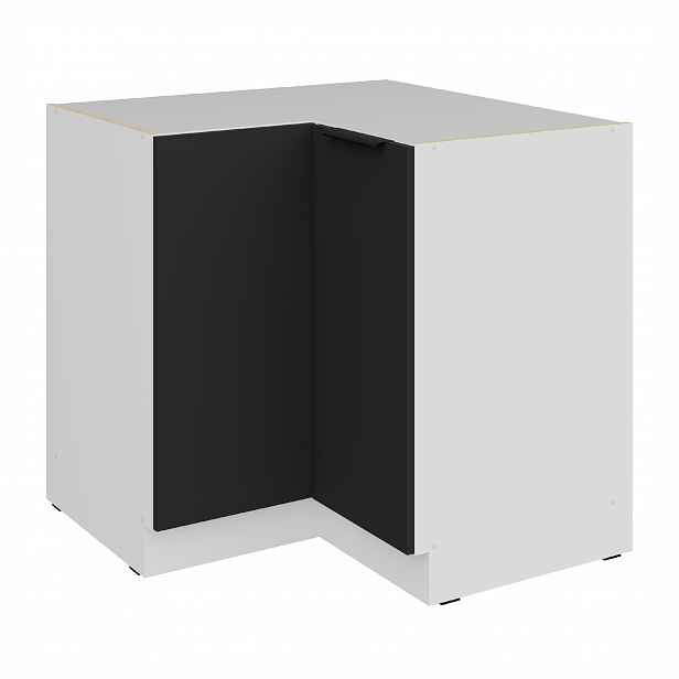 Spodní rohová skříňka Aria 90x90 DN 2F BB Barva korpusu: Bílá, Barva dvířek: BL - Black AFM