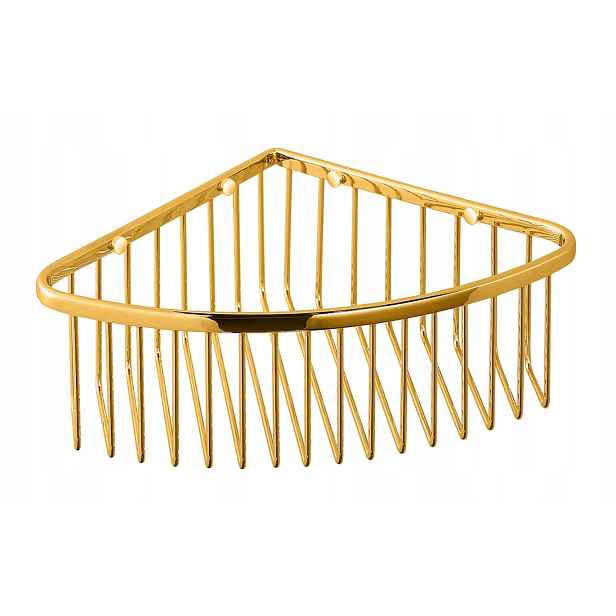 Sprchový koš Stella rohový 20 cm vysoký zlatý Lesk