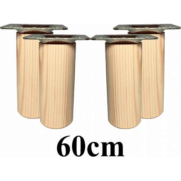 Dřevěné Nožky soustružené 60 cm, sada 4 plechy