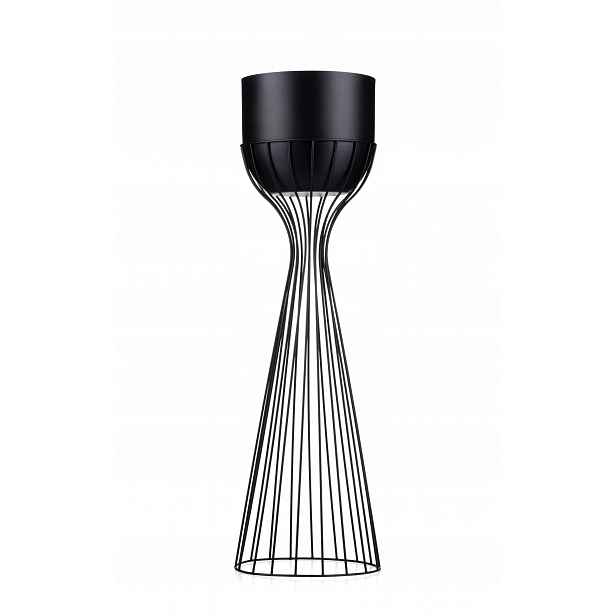 Moderní květináč s krytem 68 cm Loft černý
