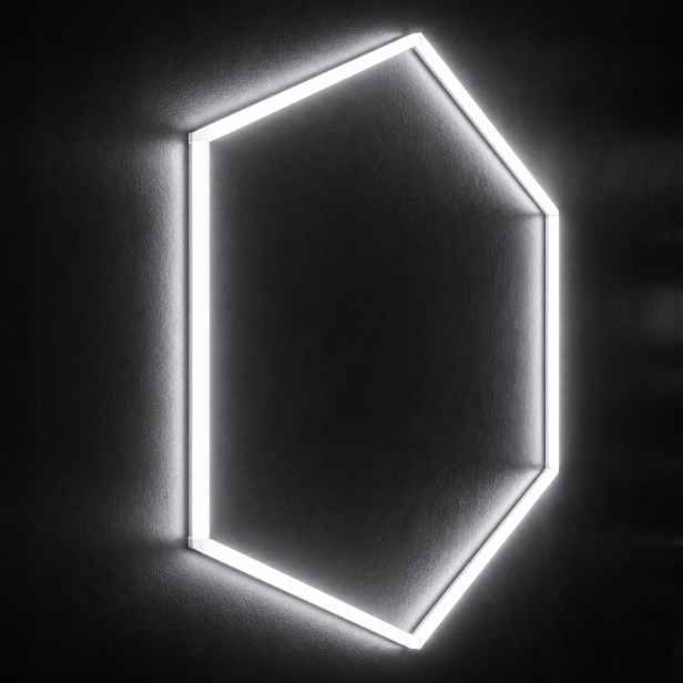Stropní Led lampa bílá 6500K 42W 92x79 Cm garážová dílna HEX1 výkonná
