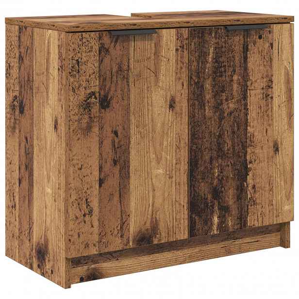 vidaXL Koupelnová skříň Staré dřevo 64,5 x 33,5 x 59 cm