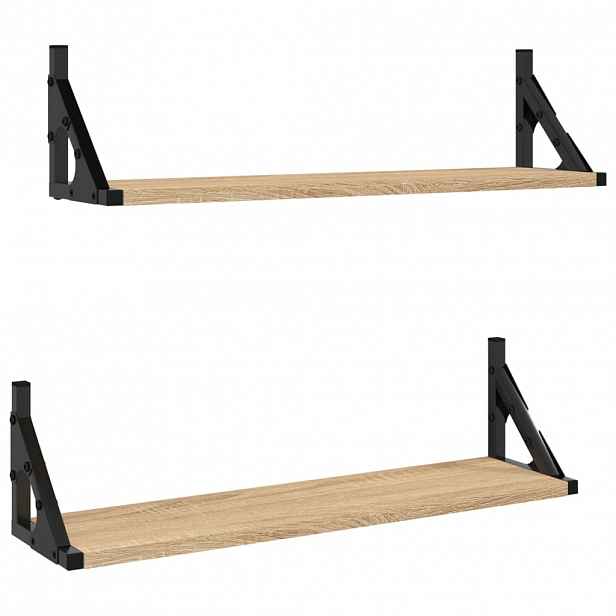 vidaXL Nástěnné police 2 ks dub sonoma 60 x 15 x 15,5 cm