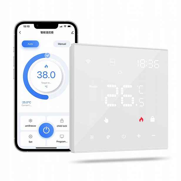 WiFi termostat Tuya Podlahový Google Home Alexa