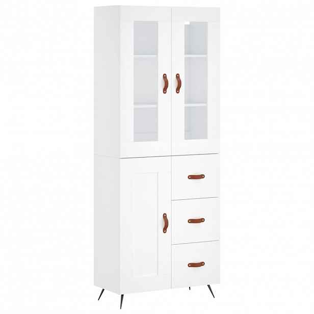 vidaXL Skříň highboard bílá 69,5 x 34 x 180 cm kompozitní dřevo