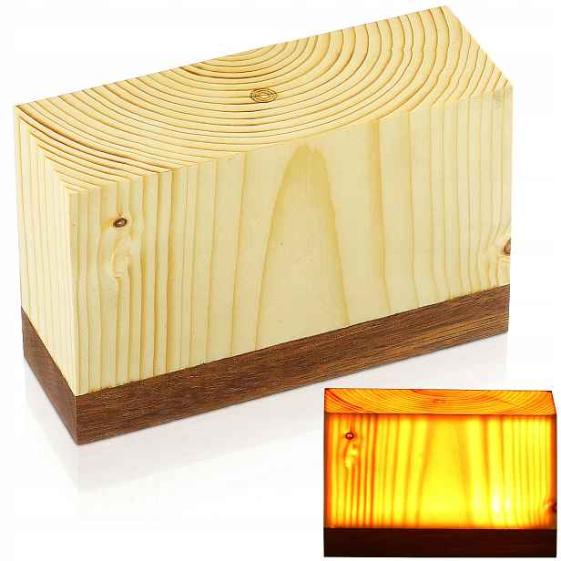 Dřevěná Noční Lampa Stolní Led Dotyková Stmívatelná Náladová Usb