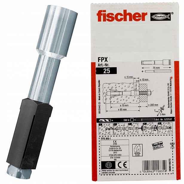 Fischer Kotva do Pórobetonu, Hřebínek Fpx M6 I 25 Ks