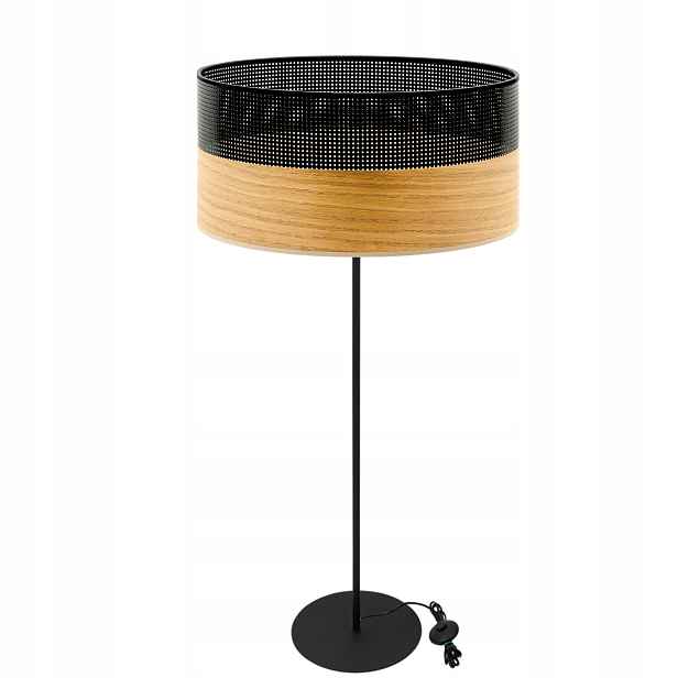 Stojací Lampa Na Podlahu, Dřevěné Stínítko S Otvory, 40 CM, E27