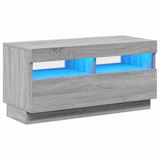 vidaXL TV skříňka s LED osvětlením šedá sonoma 80 x 35 x 40 cm