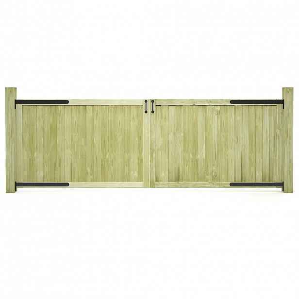 vidaXL Zahradní brána 2křídlá impregnovaná borovice 300 x 100 cm