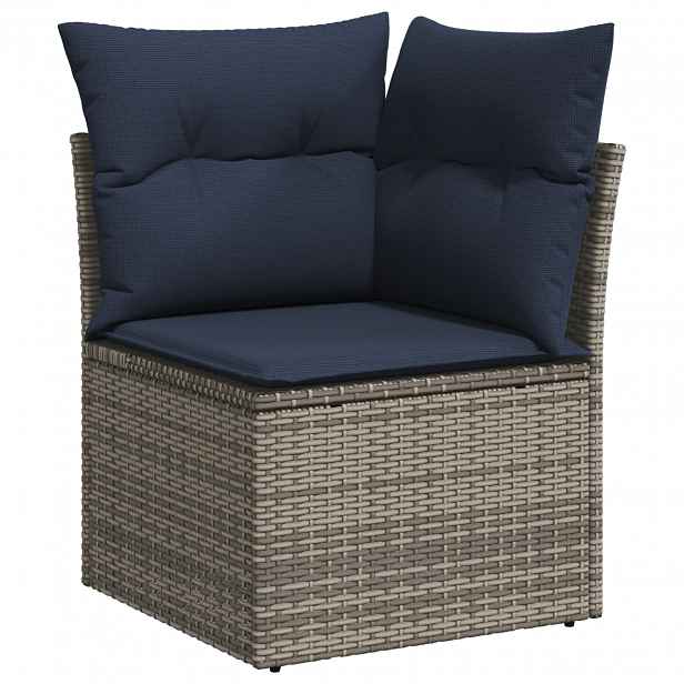 vidaXL Zahradní sofa s polštářem Šedá 62 x 62 x 69 cm Poly ratan