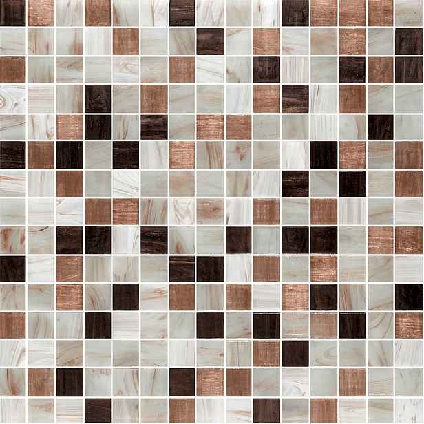 Skleněná mozaika hnědá 33x33 cm lesk MOSJ20MIXBR