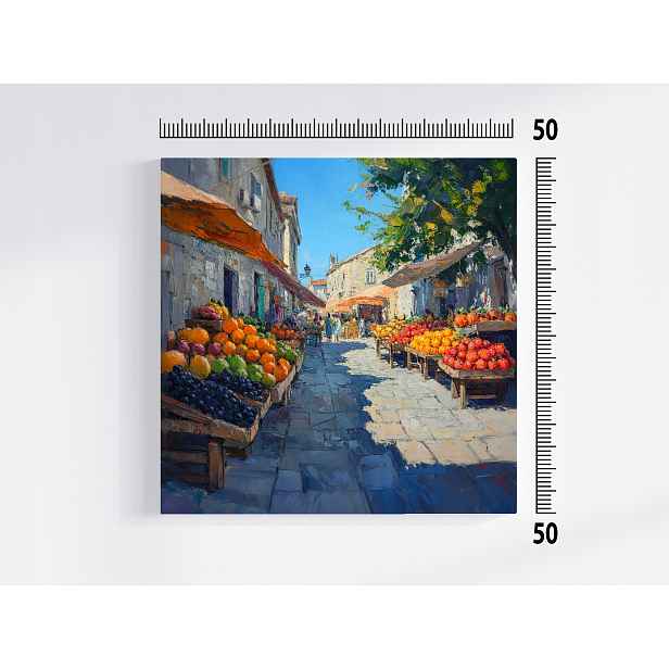 Obraz Na Plátně Canvas Krajina Středomořská Ulice Trh Ovoce 50x50