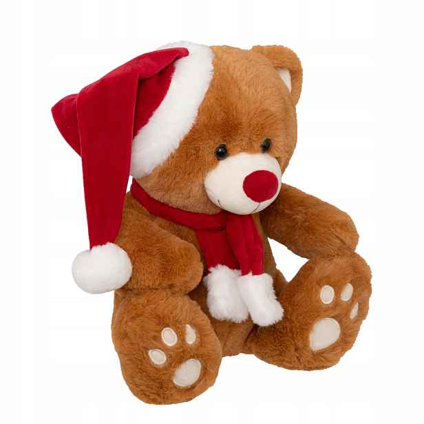 Plyšový Medvídek S Čepičkou Santa Claus 34 CM Polyester Hnědý