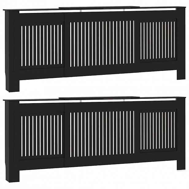 vidaXL Kryt radiátoru 2 ks Černá 205 x 20,5 x 81,5 cm Kompozitní dřevo