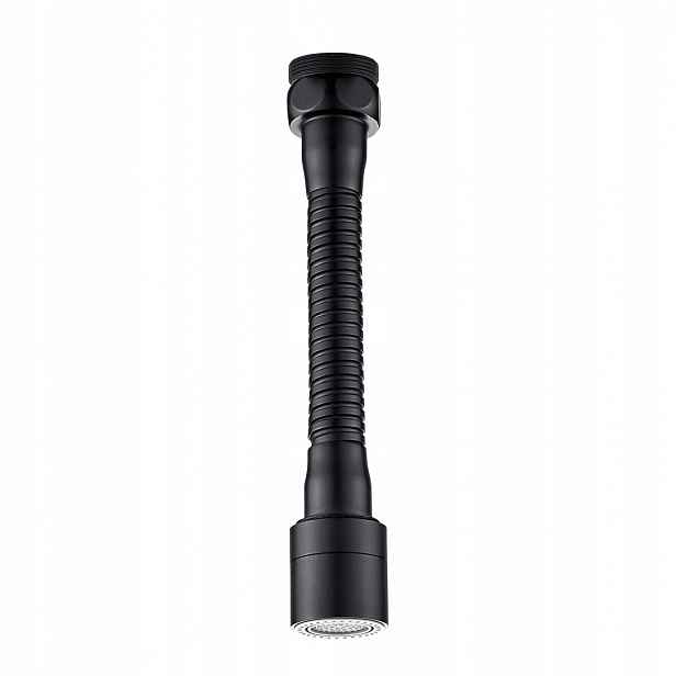 Aerátor Černý M22x1, 2-funkční, Flexibilní Výtokové Ramínko, 2 proudy