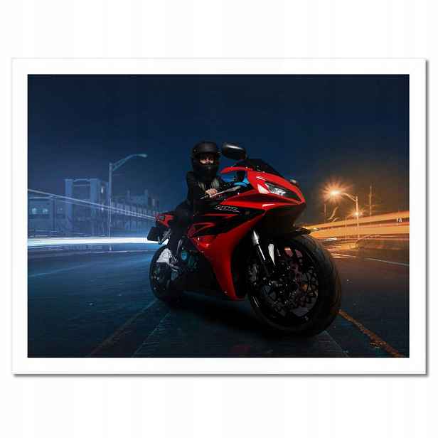 Plakáty v rámu 40x30 Červený motocyklový závodník