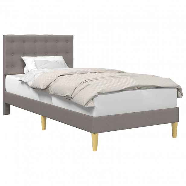 vidaXL Rám postele s čelo Taupe 90 x 190 cm Textil