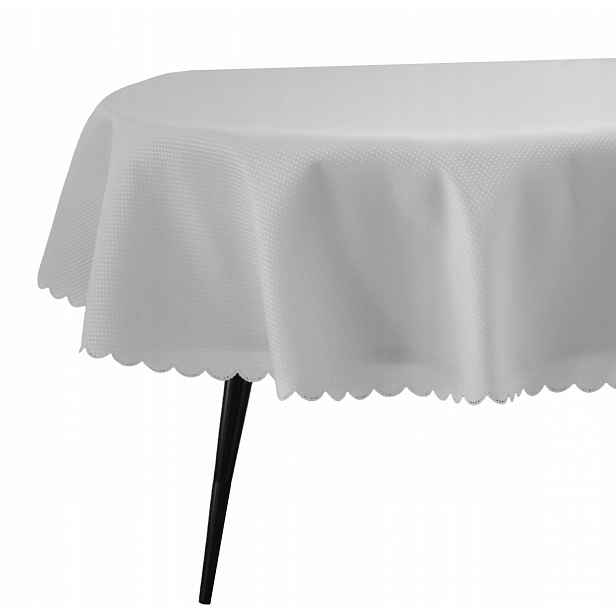 Odolný Proti Skvrnám Bílý Oválný Ubrus 120x270 CM Diamanty Svátky Každodenní Ovál