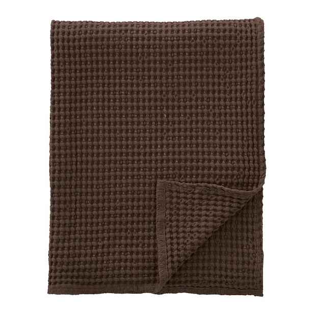 Tmavě hnědá bavlněná deka 150x200 cm Jaipur Chunky Waffle – Pineapple Elephant