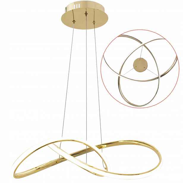 Zlatá Led závěsná lampa Glamour Ring Lesk Elegantní lustr do obývacího pokoje