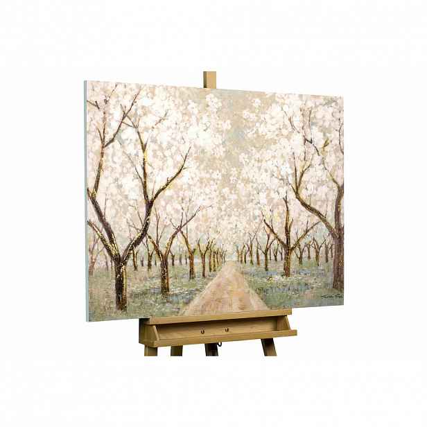 KUNSTLOFT RUČNĚ MALOVANÝ AKRYLOVÝ OBRAZ BÍLÝ/HNĚDÝ, 100/75 CM