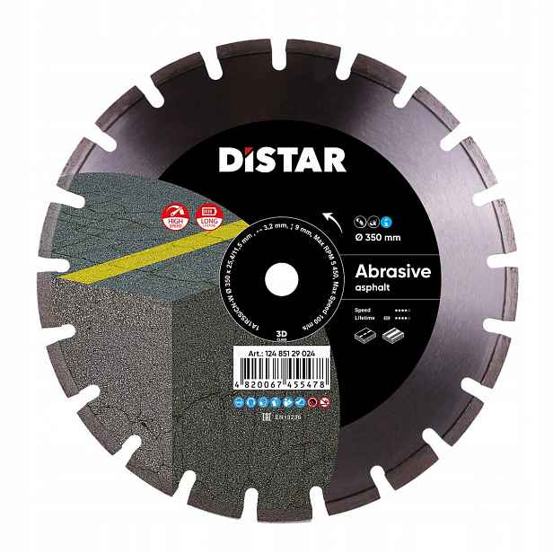 Diamantový kotouč Distar Abrasive 350 mm pro asfalt 1A1RSS Bestseller 25,4