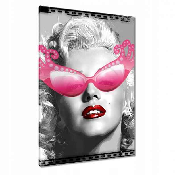 Obrazy 70x100 Monroe růžové brýle
