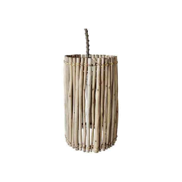 Přírodní závěsné světlo s dřevěným stínidlem Eucalypt - Ø 25*40cm/ E27/ 40W Chic Antique