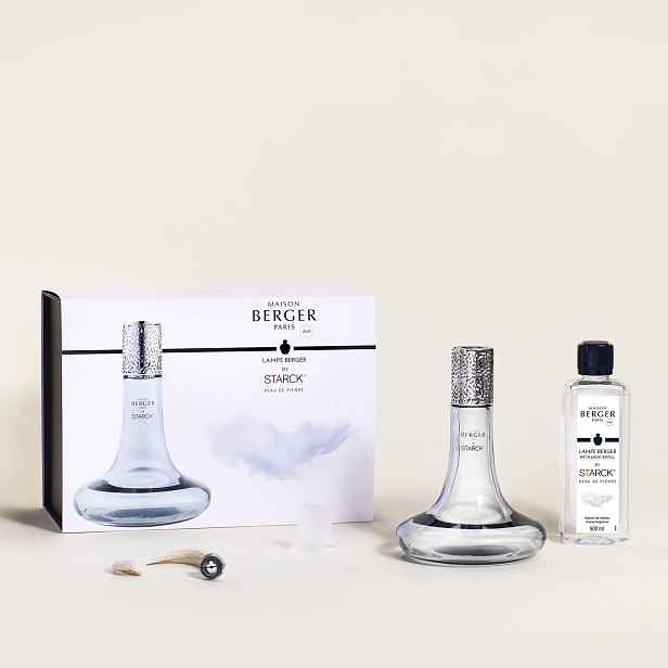 Sada Maison Berger katalytická lampa Starck Grey s náplní Peau de Pierre