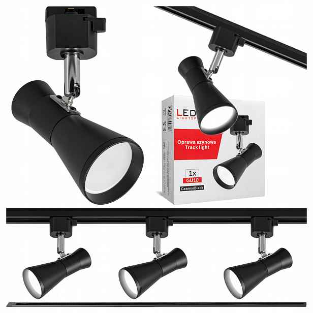 Sada Reflektor kolejnicová lampa pro žárovku GU10 x3 Led Kolejnicový Kabel 1 m