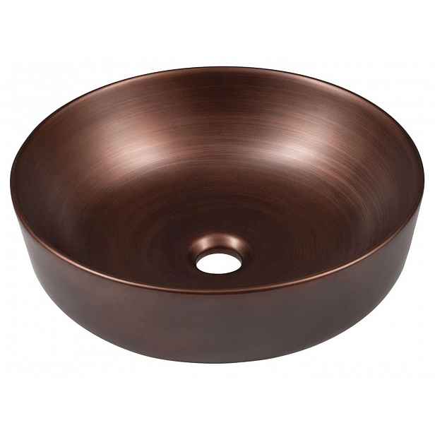 Sapho Priori - Umyvadlo na desku, průměr 42 cm, bez přepadu, bez otvoru pro baterii, měď PI040