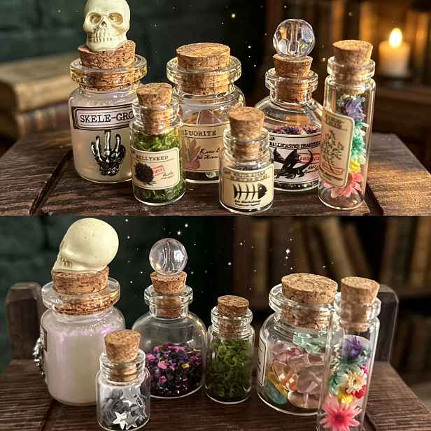 TEMU Mini Simulace Harry Potter Kouzelné Lahve Sada, 6ks Roztomilé Lahve, Perfektní pro Dekoraci Domova a Dárky