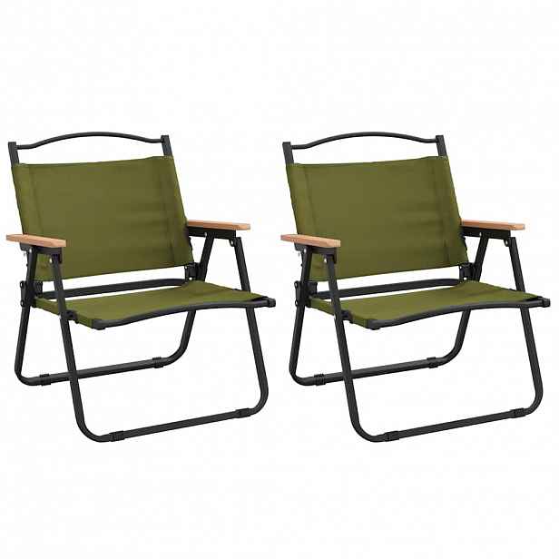 vidaXL Kempingové židle 2 ks zelené 54 x 43 x 59 cm oxfordská látka