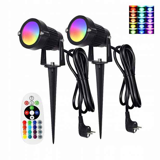 2x Zapichovací Led zahradní lampa Reflektor IP65 Vzduchotěsná s Kabelem