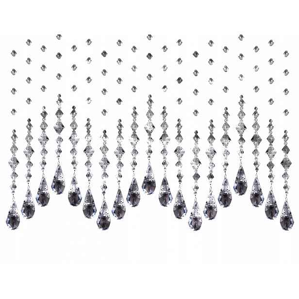 Malé Diamanty okno záclona z korálků 150 cm 19kusů