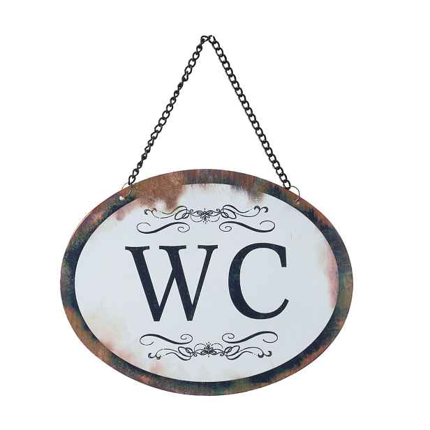 Plechová závěsná cedule WC - 17*13 cm Clayre & Eef