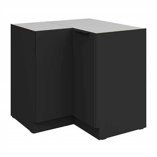 Spodní rohová skříňka Aria 90x90 DN 2F BB Barva korpusu: Černá, Barva dvířek: BL - Black AFM