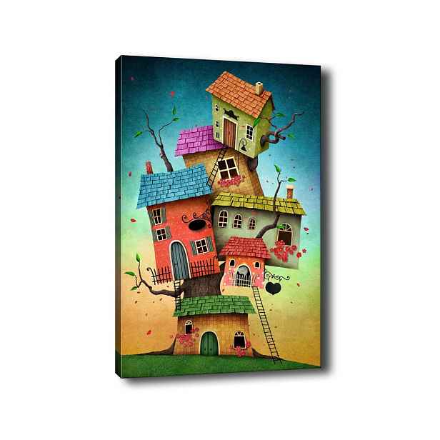 Wallity Obraz na plátně Surreal treehouse 50x70 cm