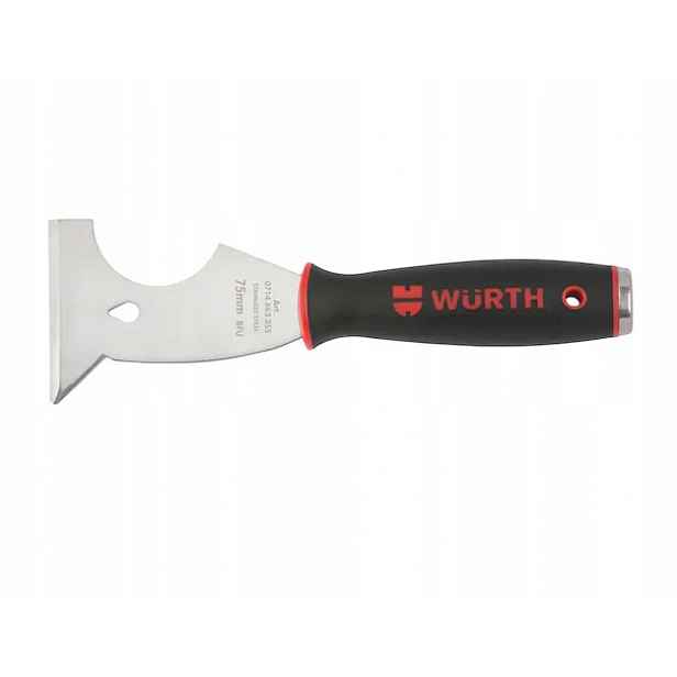 Wurth Multifunkční Škrabka 75 MM Inox Pro Odstraňování Koberců, Nanášení Tmelu