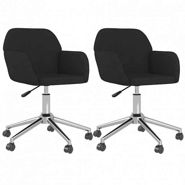 vidaXL Otočné jídelní židle 2 ks černé textil