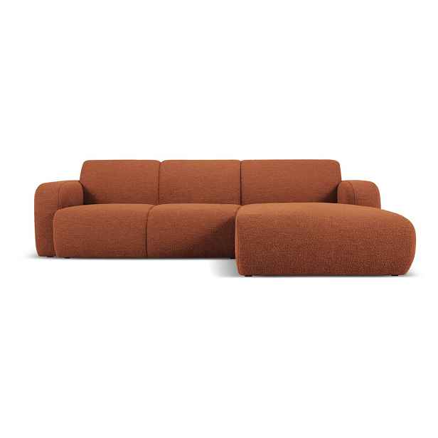 Hnědá rohová pohovka z textilie bouclé (pravý roh) Molino – Micadoni Home