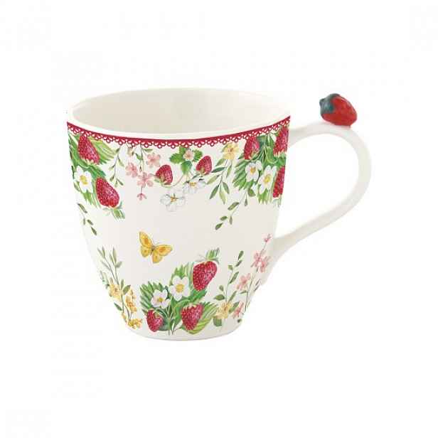 Hrnek, porcelán, 350 ml, "Jardin des Fraises" - Easy Life